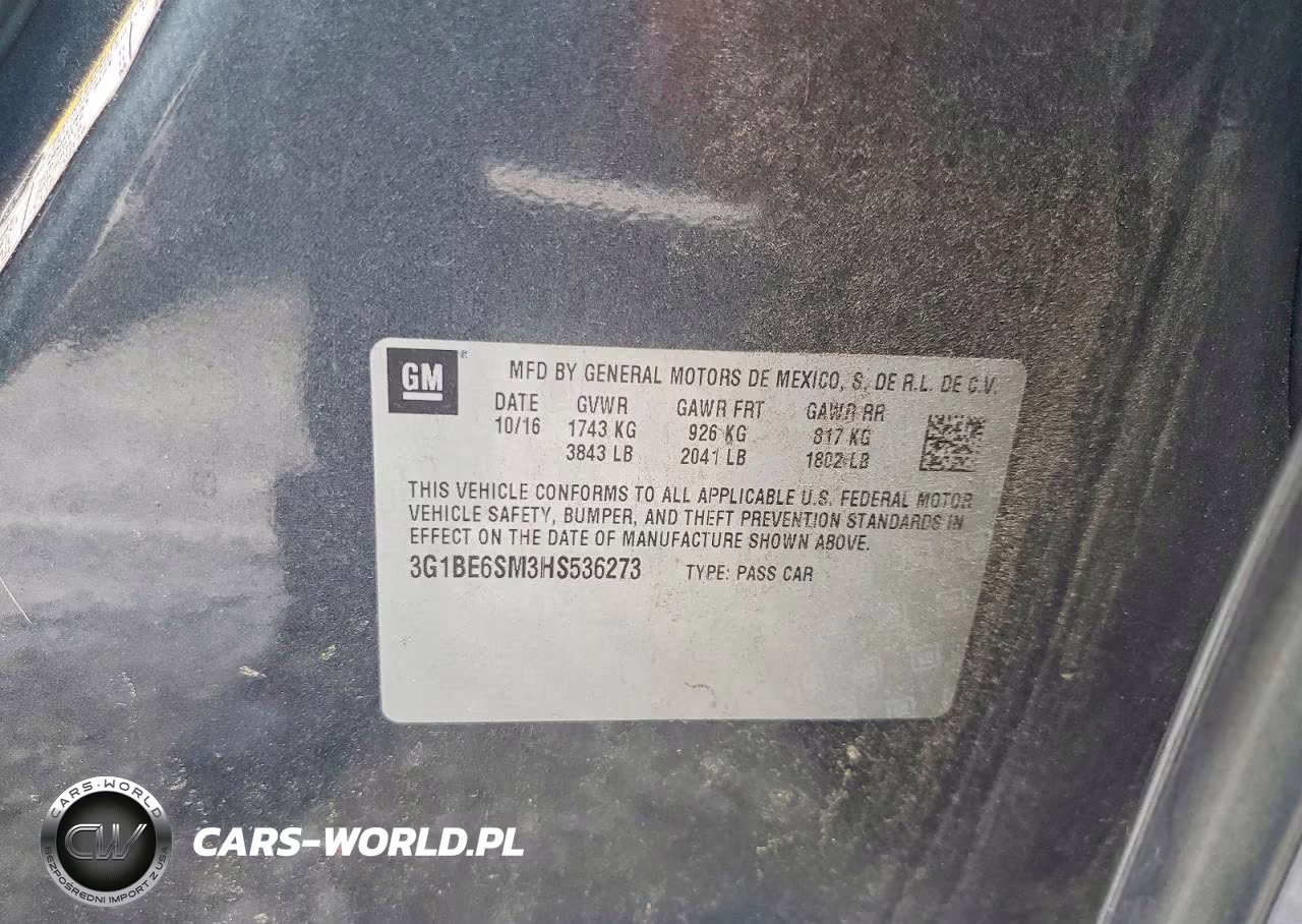 2017 Chevrolet 1500 15 Crew 4X2 VIN:3G1BE6SM3HS536273 - 12