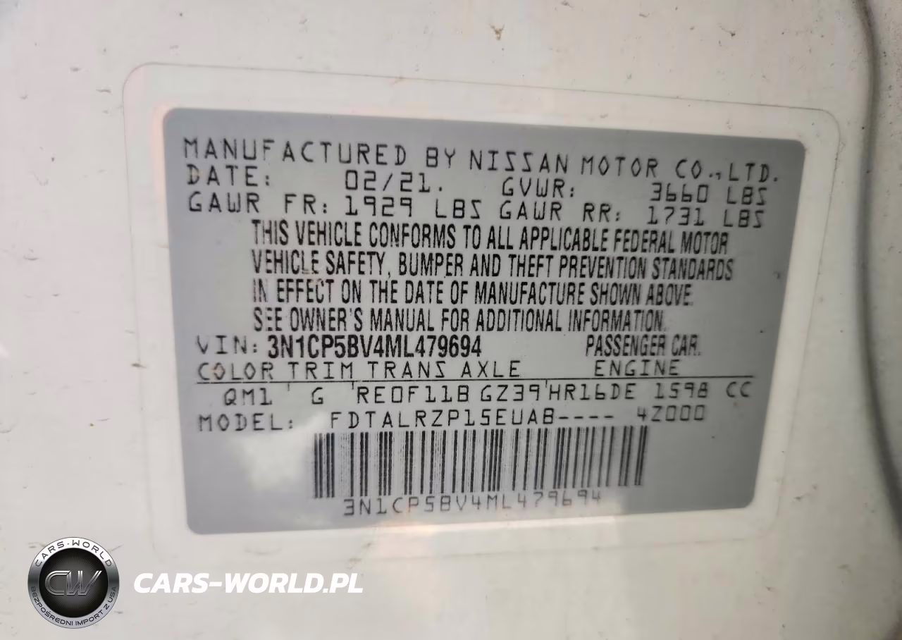 2021 Nissan Kicks S VIN:3N1CP5BV4ML479694 - 12