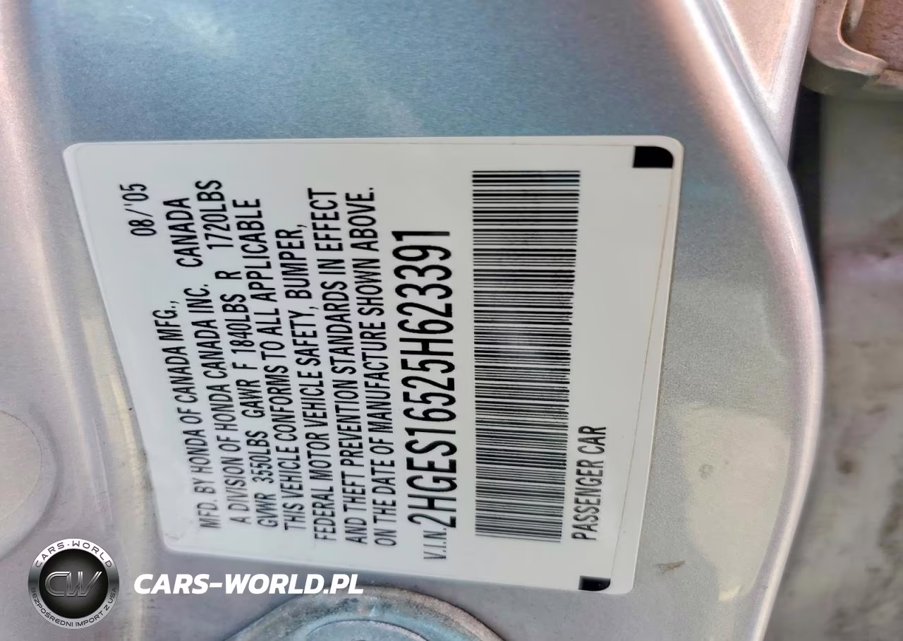 2005 Honda Civic Lx VIN:2HGES16525H623391 - 12