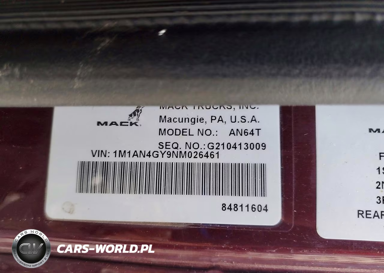 2022 Mack Anthem Semi Truck VIN:1M1AN4GY9NM026461 - 10