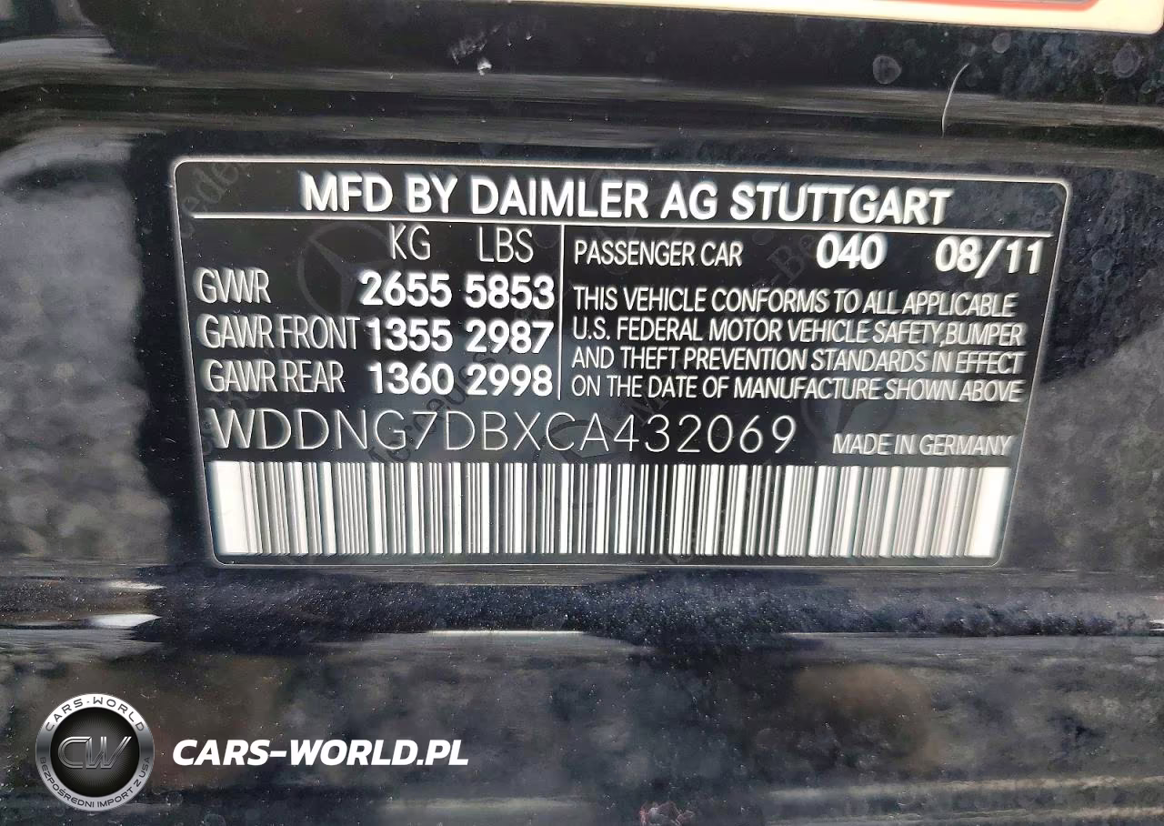2012 Mercedes-Benz S 550 VIN:WDDNG7DBXCA432069 - 12