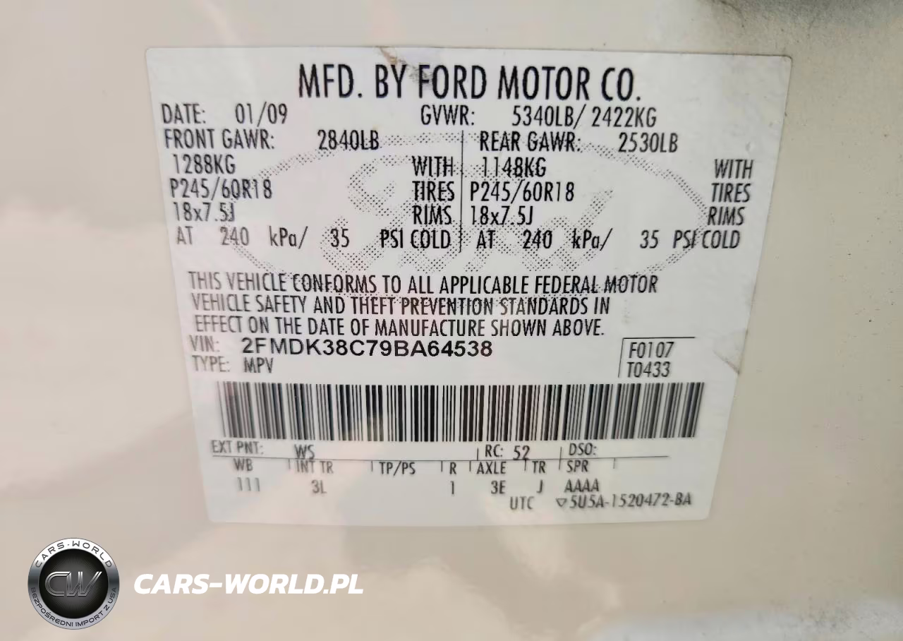 2009 Ford Edge VIN:2FMDK38C79BA64538 - 13