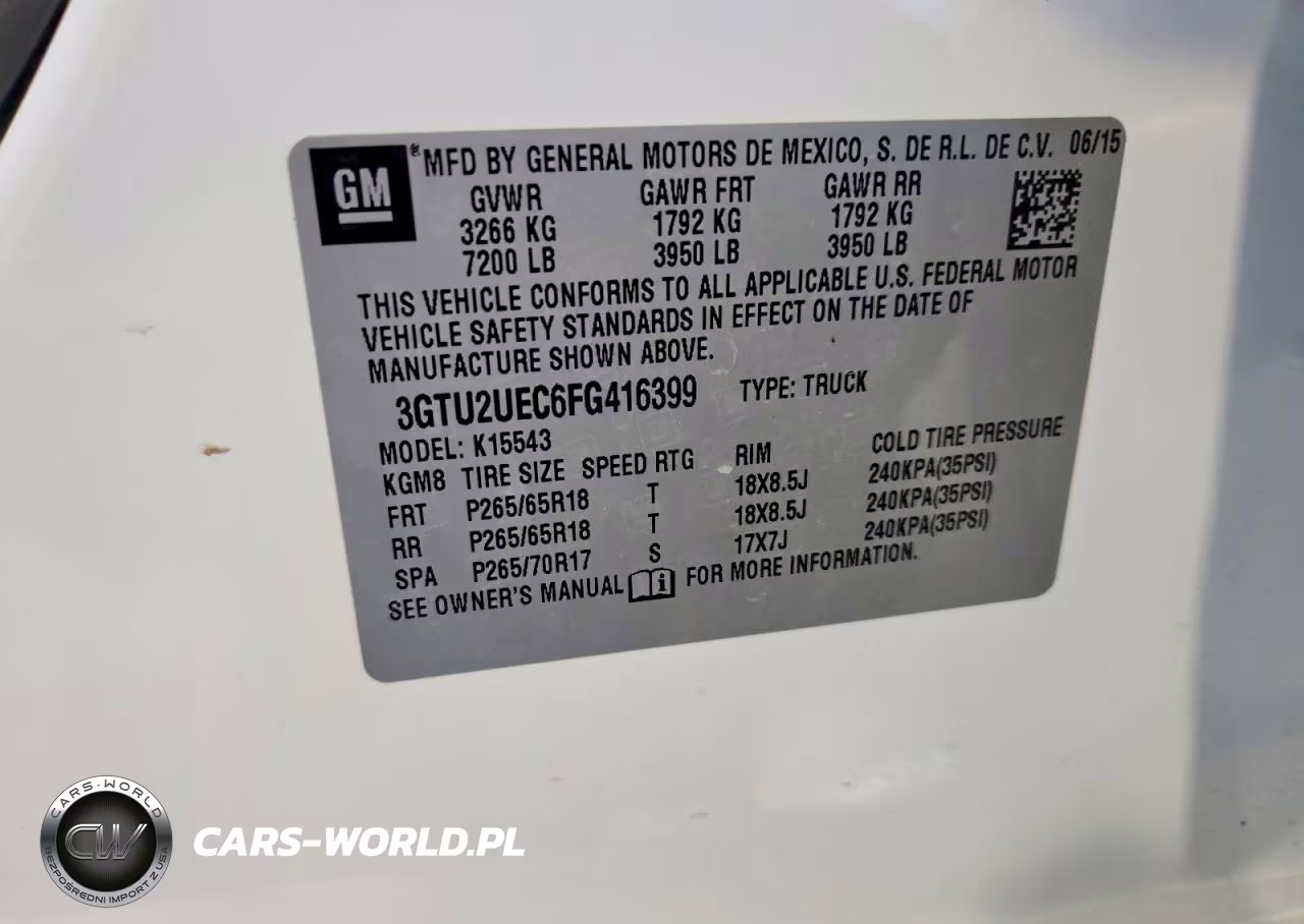 2015 GMC Sierra VIN:3GTU2UEC6FG416399 - 12