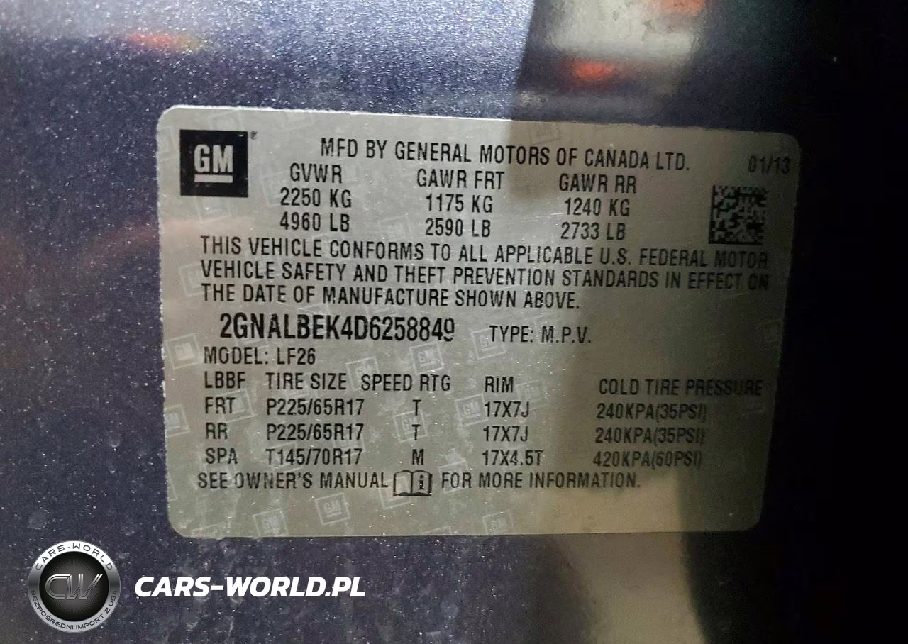 2013 Chevrolet Equinox Ls VIN:2GNALBEK4D6258849 - 13