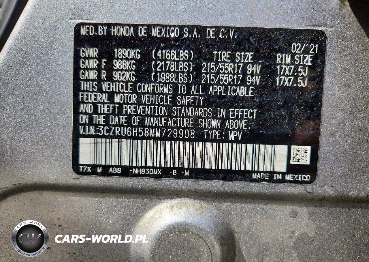 2021 Honda Hr-V Ex VIN:3CZRU6H58MM729908 - 13