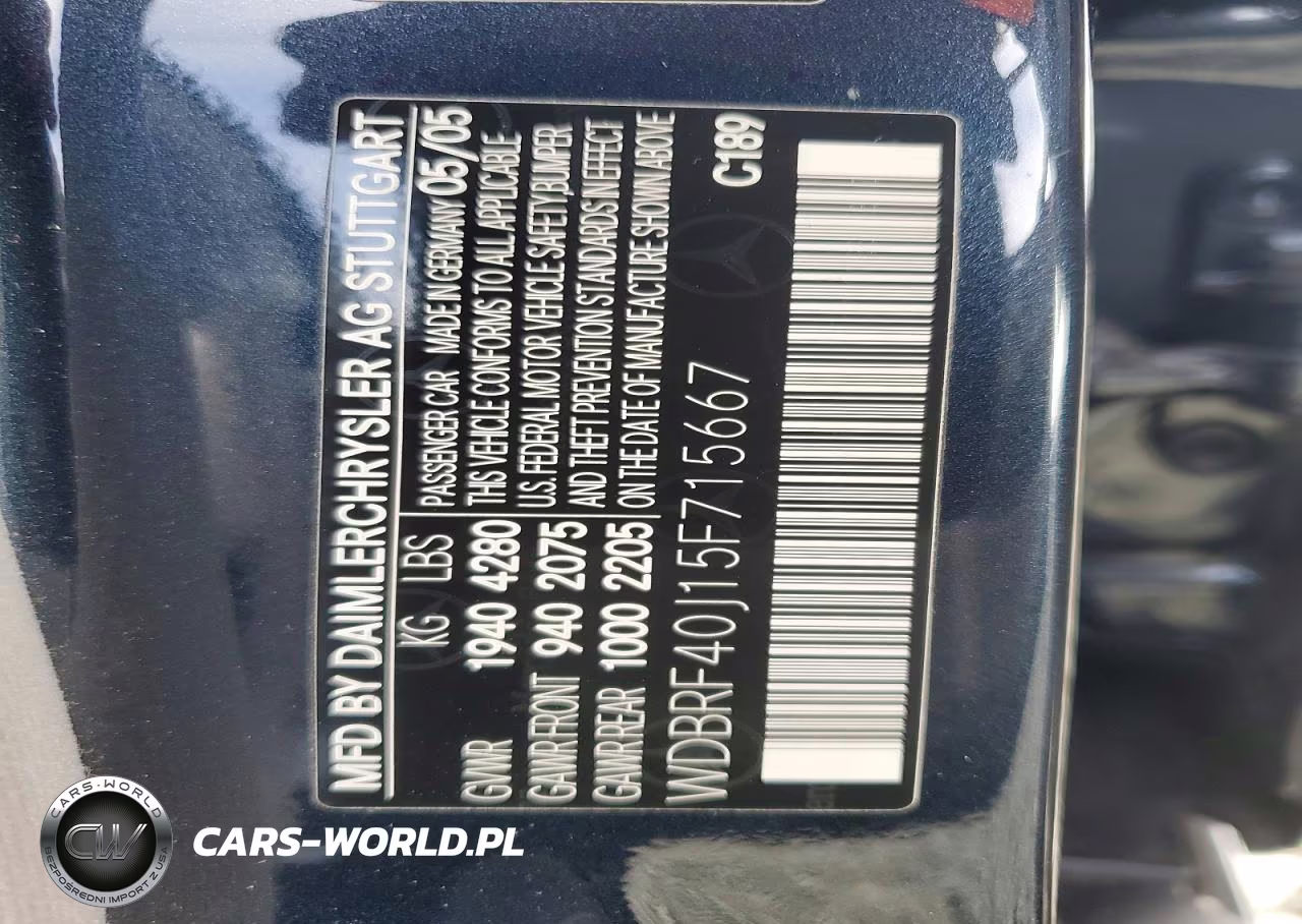 2005 Mercedes-Benz C 230K Sport Sedan VIN:WDBRF40J15F715667 - 12
