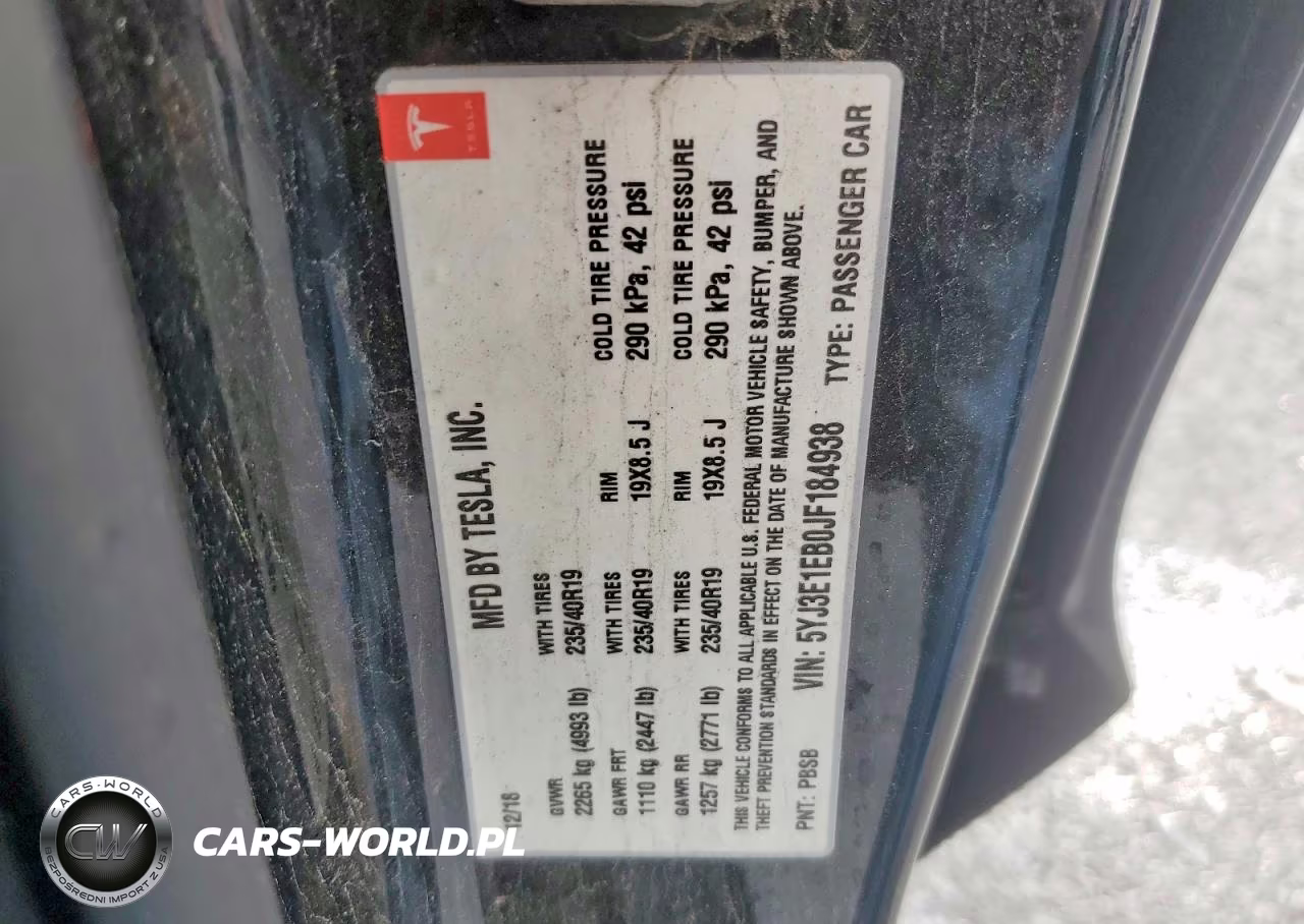 2018 Tesla Model 3 VIN:5YJ3E1EB0JF184938 - 12