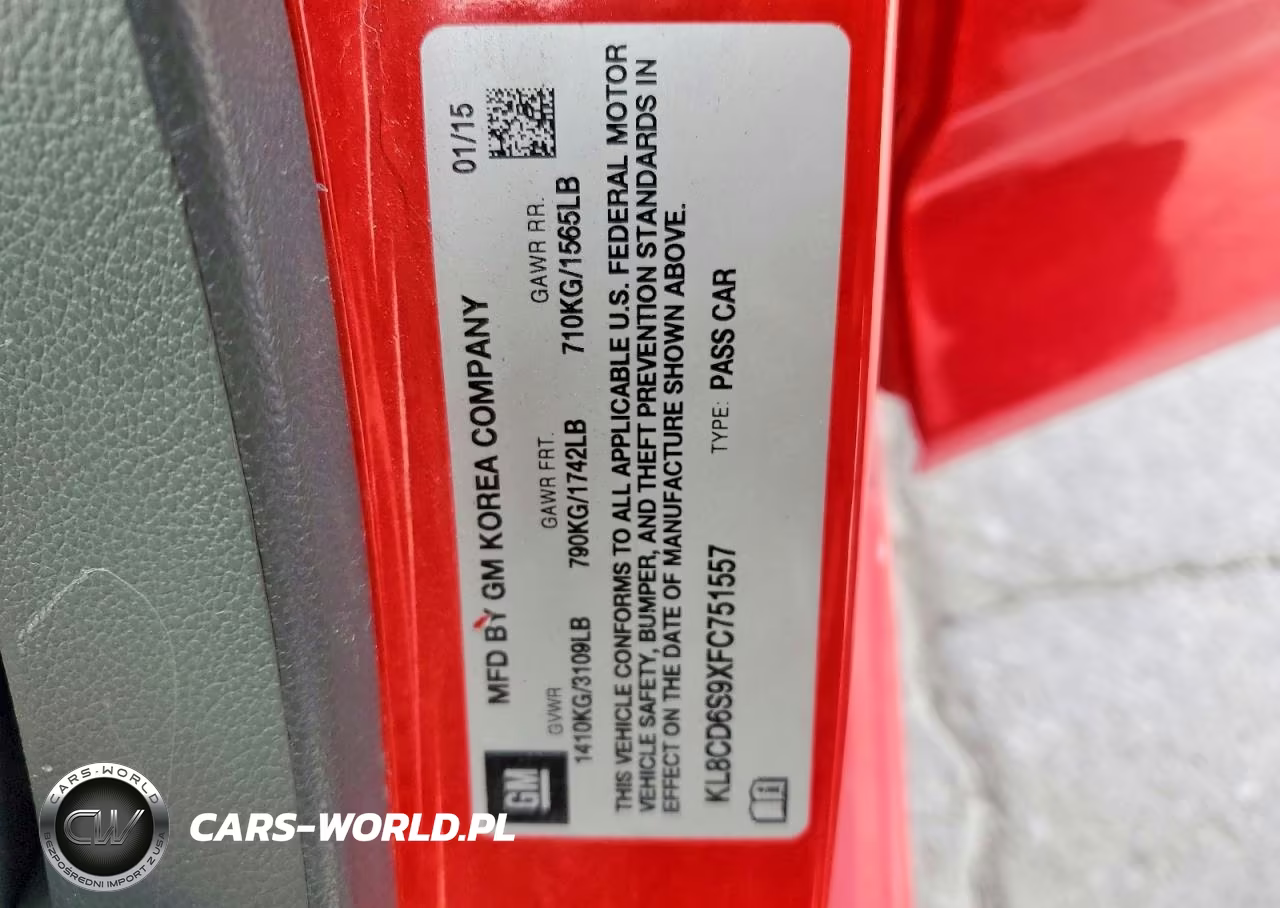 2015 CHEVROLET SPARK 1LT CVT VIN:KL8CD6S9XFC751557 - 12