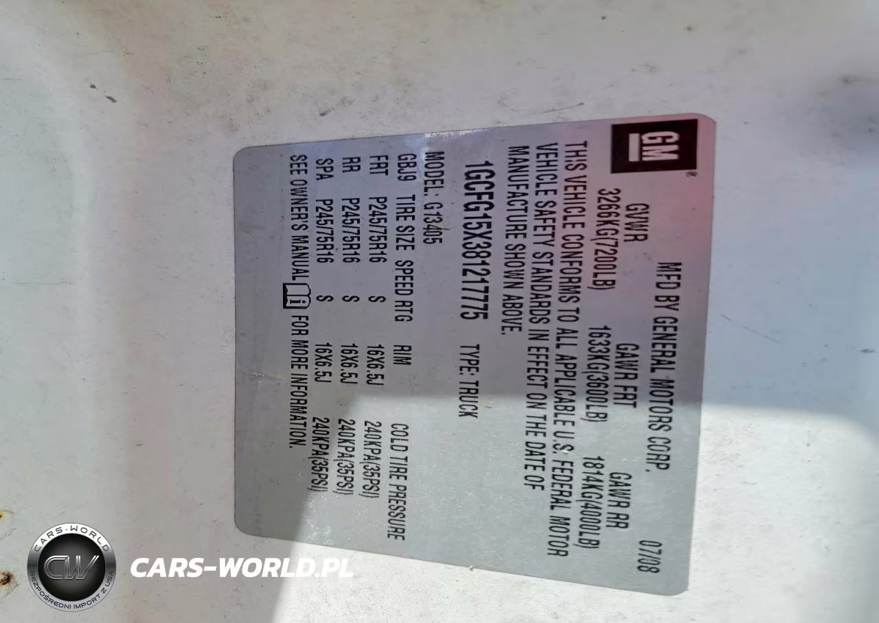 2008 Chevrolet Express G1500 VIN:1GCFG15X381217775 - 13