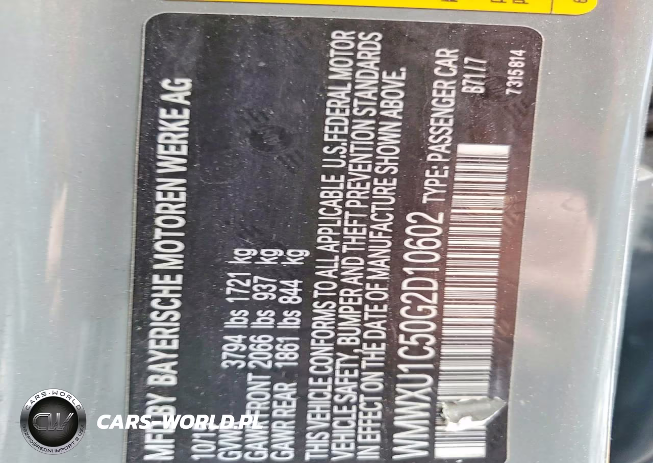 2016 Mini Cooper VIN:WMWXU1C50G2D10602 - 12