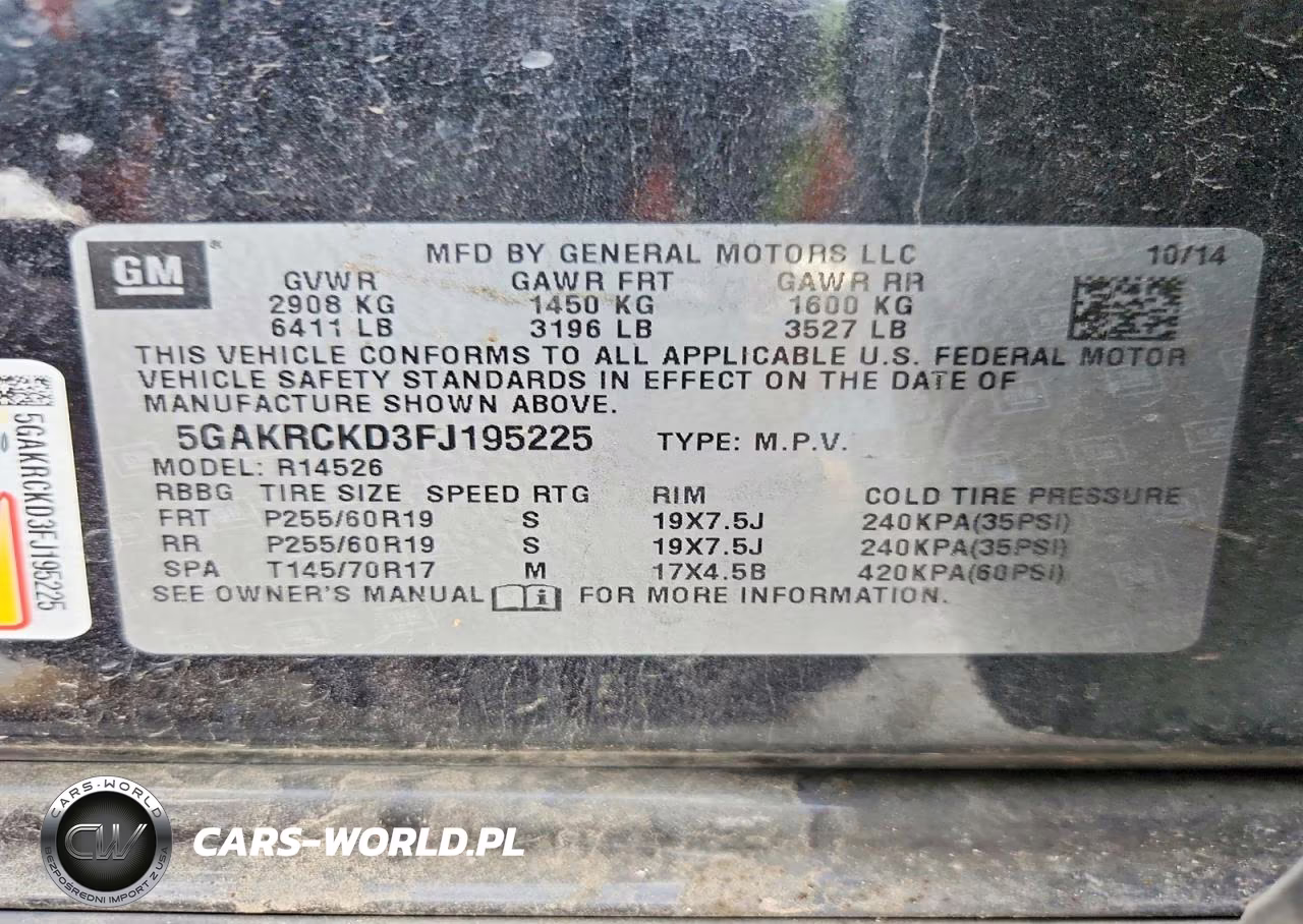2015 Buick Enclave VIN:5GAKRCKD3FJ195225 - 13