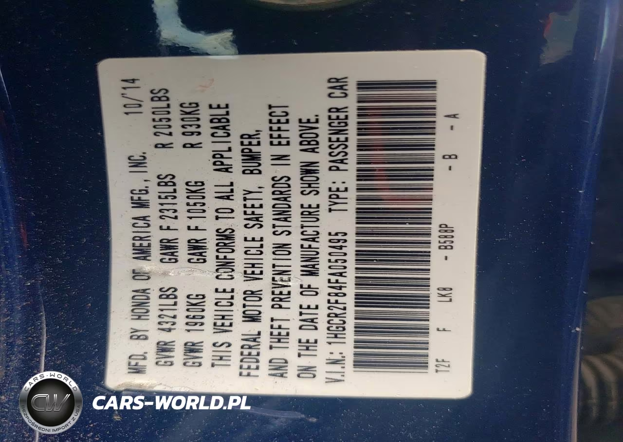 2015 Honda Accord Exl VIN:1HGCR2F84FA050495 - 12
