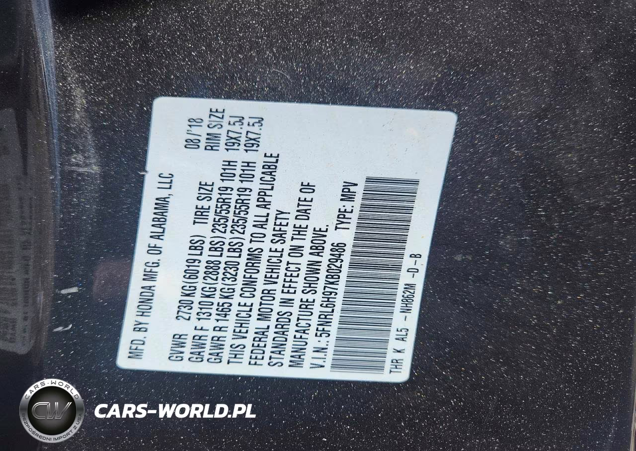 2019 Honda Odyssey Elite VIN:5FNRL6H97KB029486 - 13