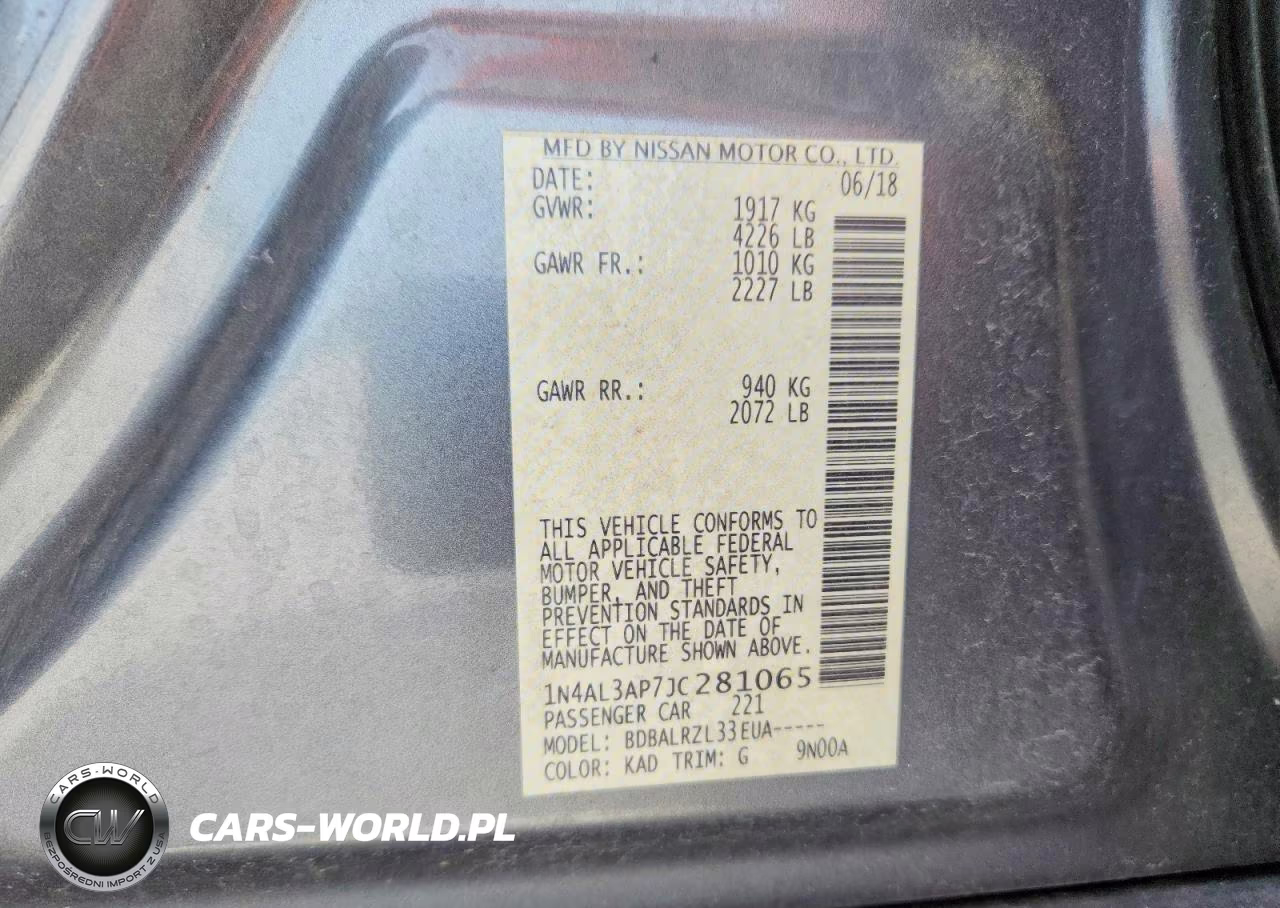 2018 Nissan Altima 2.5 Sl VIN:1N4AL3AP7JC281065 - 12
