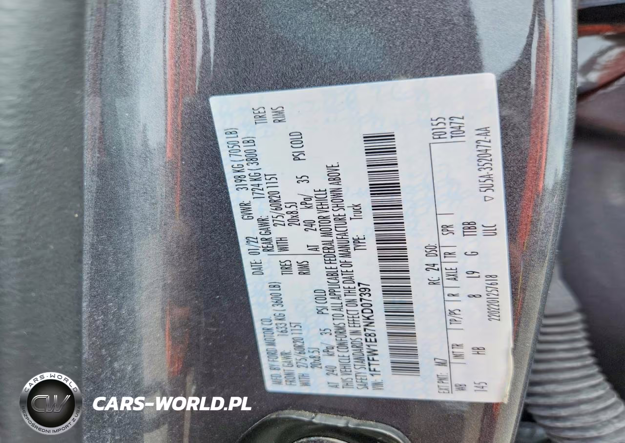 2022 Ford F150 Supercrew VIN:1FTFW1E87NKD07397 - 12
