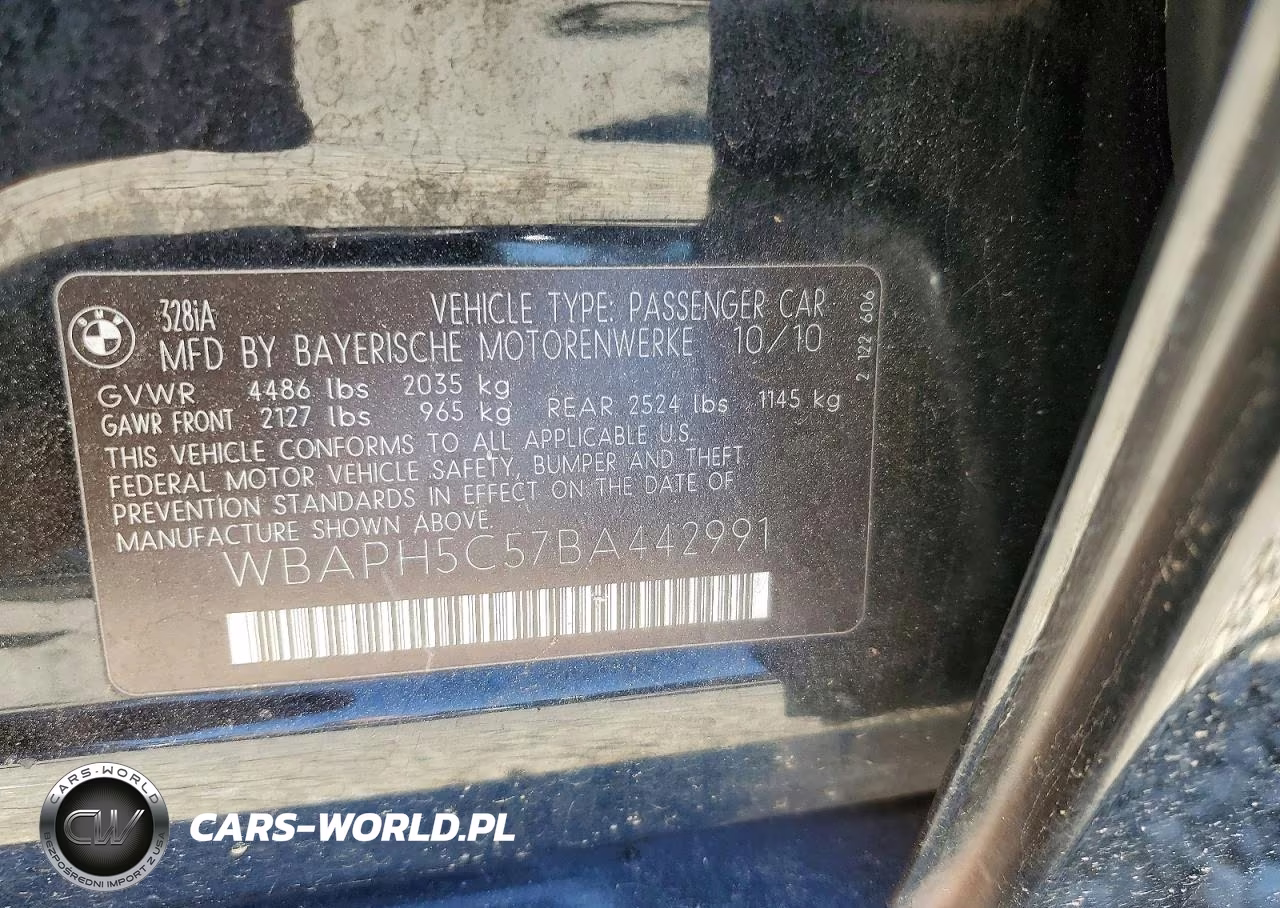 2011 BMW 328 I Sulev VIN:WBAPH5C57BA442991 - 12