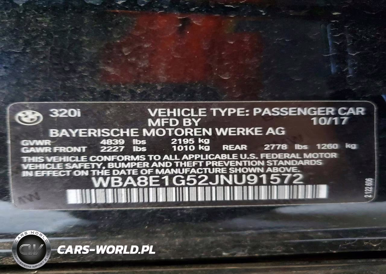 2018 BMW 320 I VIN:WBA8E1G52JNU91572 - 12