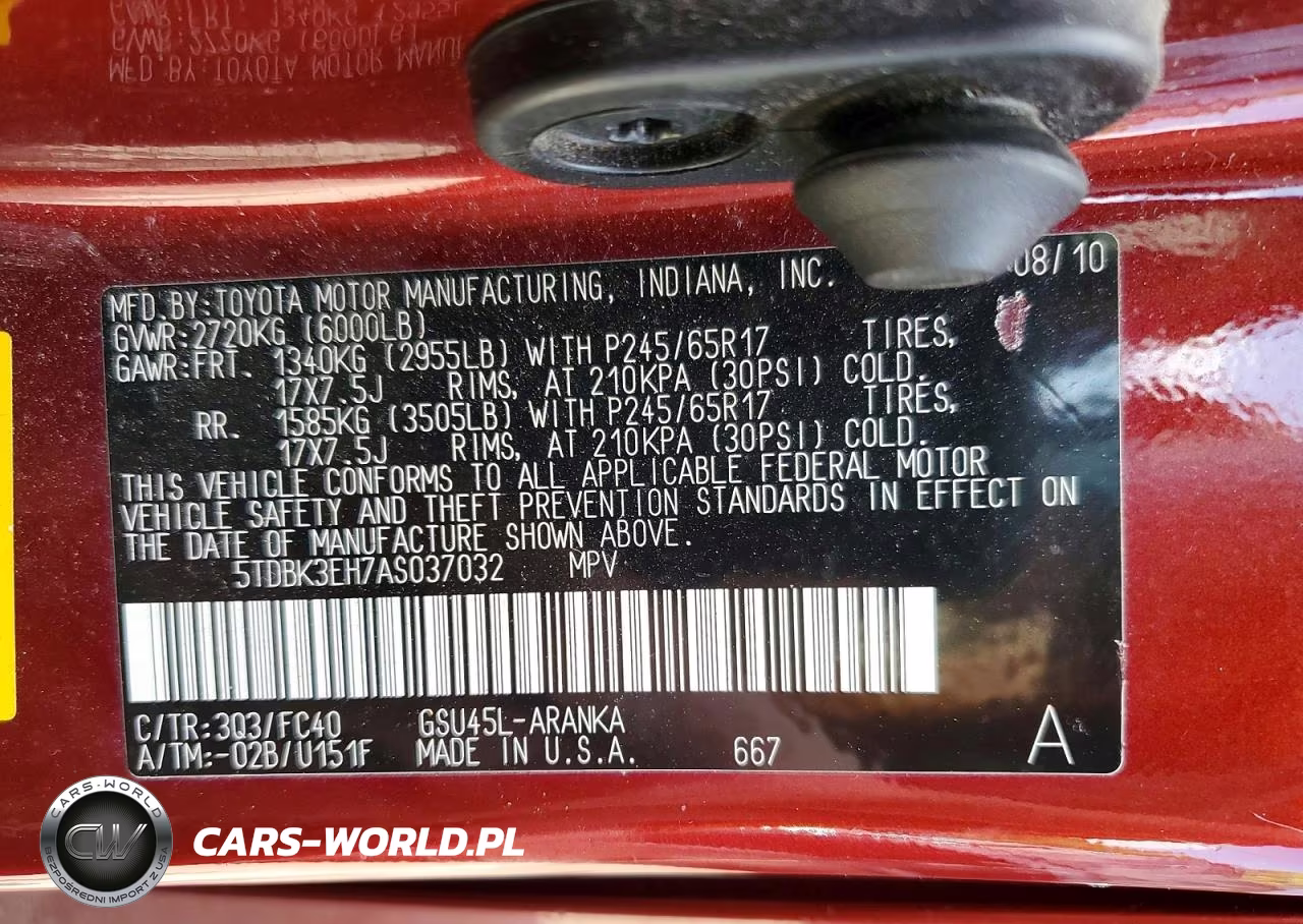 2010 Toyota Highlander Base VIN:5TDBK3EH7AS037032 - 13