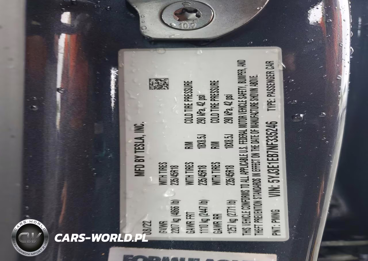 2022 Tesla Model 3 VIN:5YJ3E1EB7NF335246 - 13