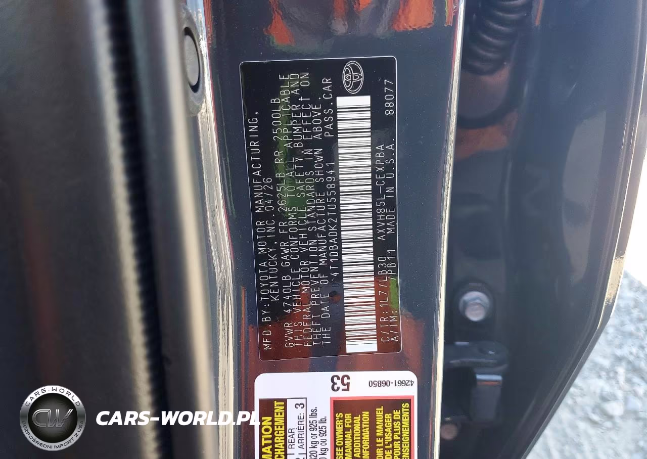 2026 Toyota Camry Xse VIN:4T1DBADK2TU558941 - 12