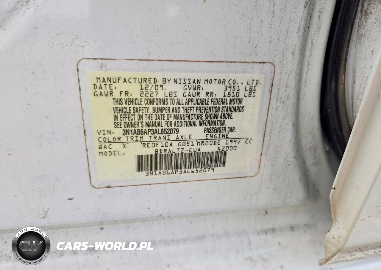 2010 Nissan Sentra 2.0 VIN:3N1AB6AP3AL652079 - 12