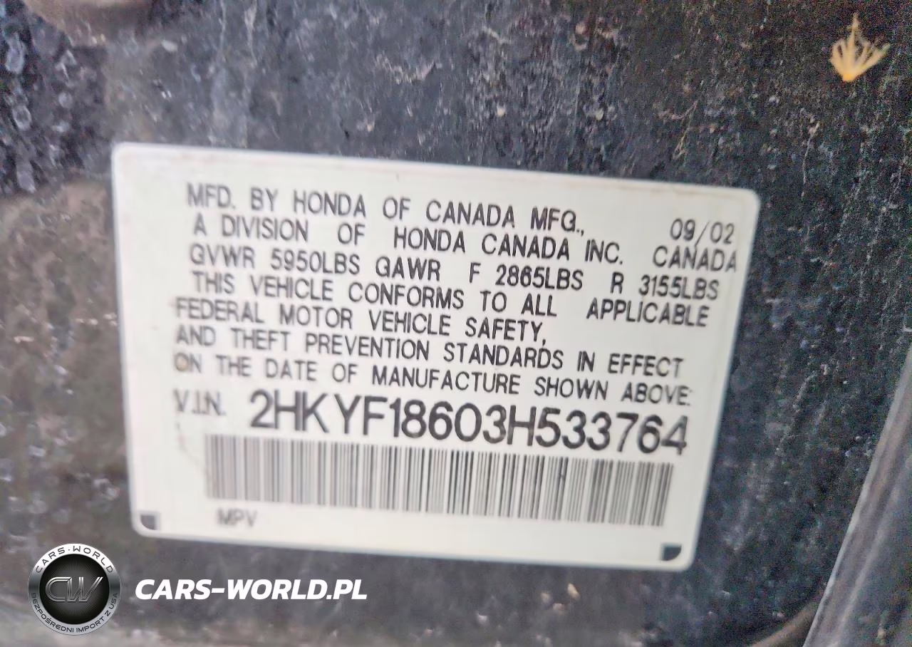 2003 Honda Pilot Exl VIN:2HKYF18603H533764 - 12