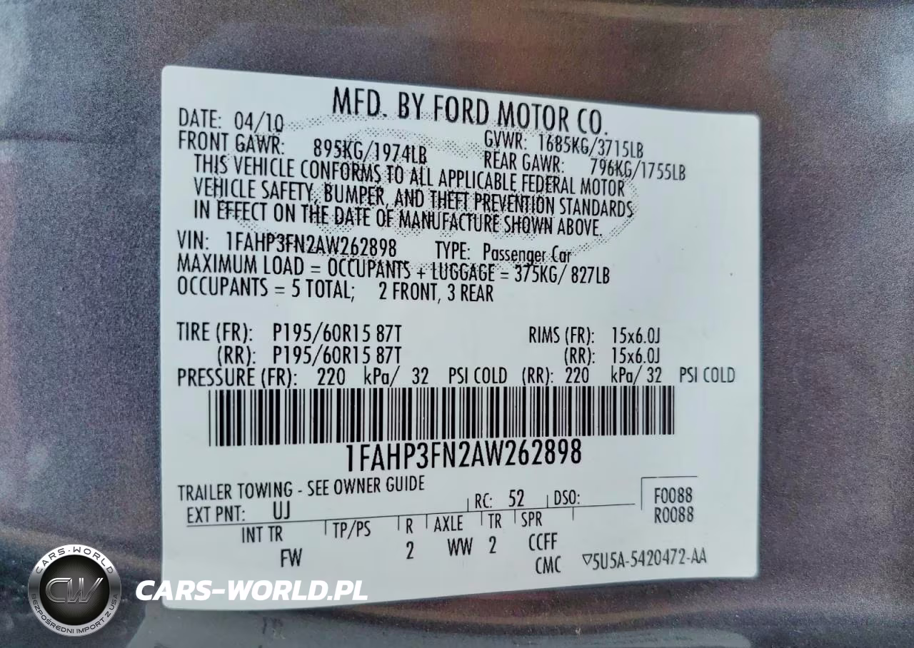 2010 Ford Focus Se VIN:1FAHP3FN2AW262898 - 13