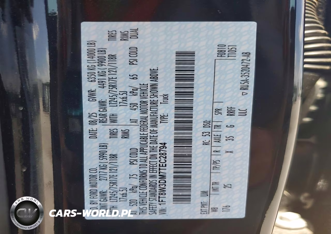 2026 Ford F-350 Xlt VIN:1FT8W3DM7TEC28794 - 12