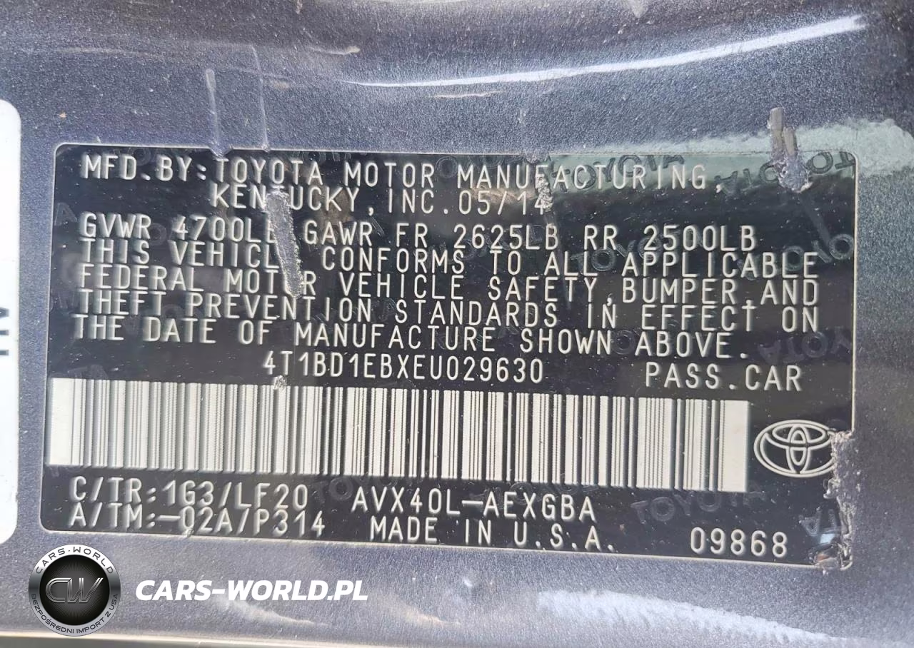 2014 Toyota Avalon Hybrid Xle Premium VIN:4T1BD1EBXEU029630 - 12