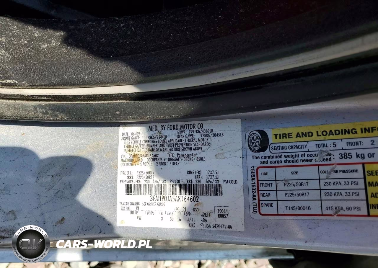 2010 Ford Fusion Sel VIN:3FAHP0JA5AR164602 - 12