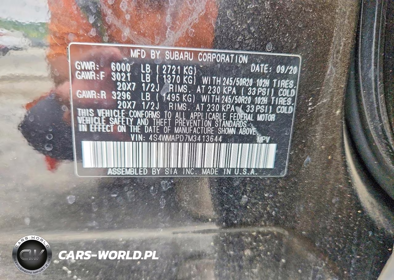 2021 Subaru Ascent Limited VIN:4S4WMAPD7M3413644 - 13