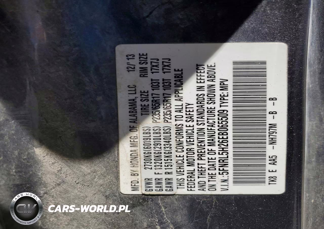 2014 Honda Odyssey Lx VIN:5FNRL5H26EB065509 - 14