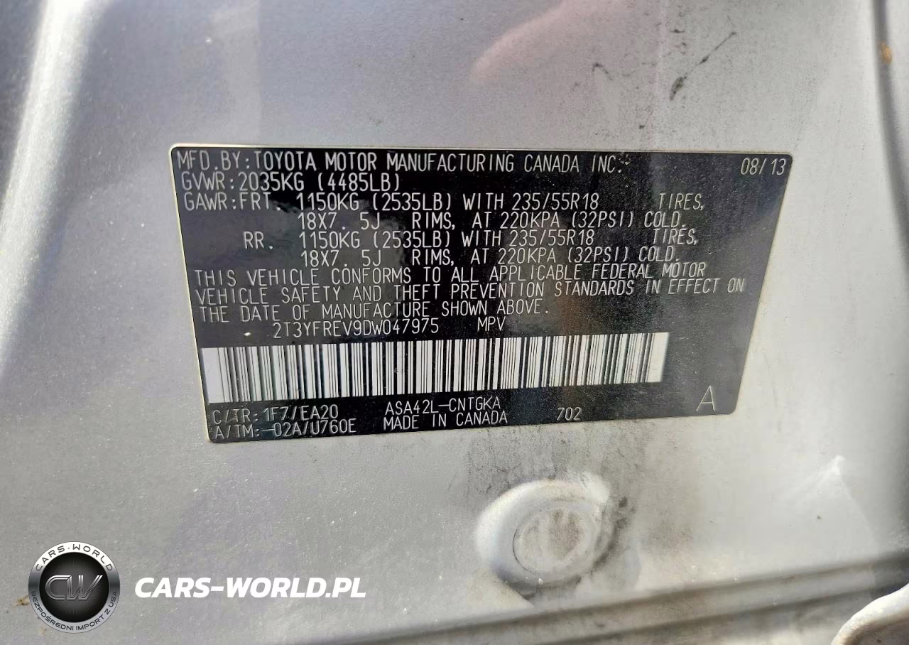 2013 Toyota Rav4 Limited VIN:2T3YFREV9DW047975 - 13