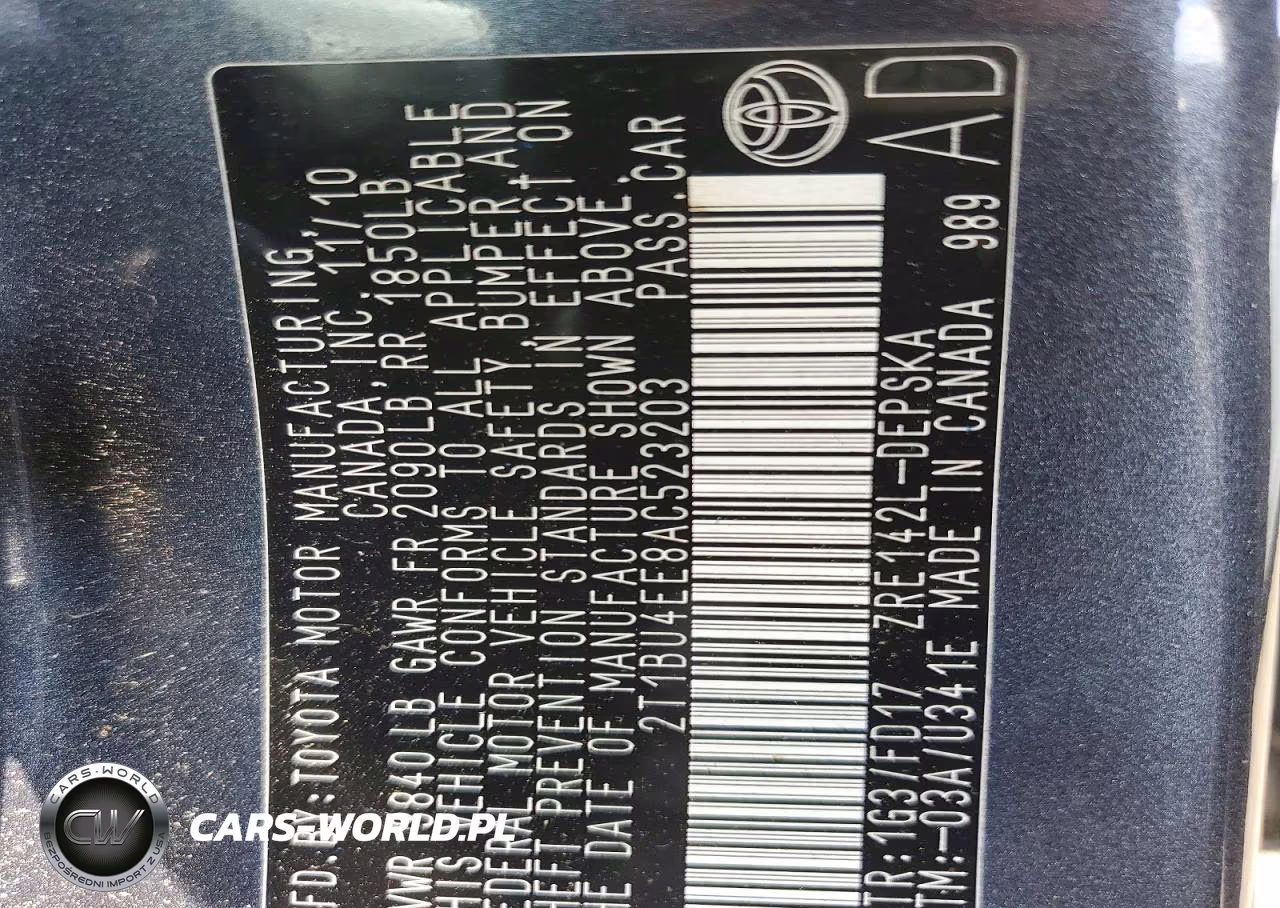 2010 Toyota Corolla S VIN:2T1BU4EE8AC523203 - 12