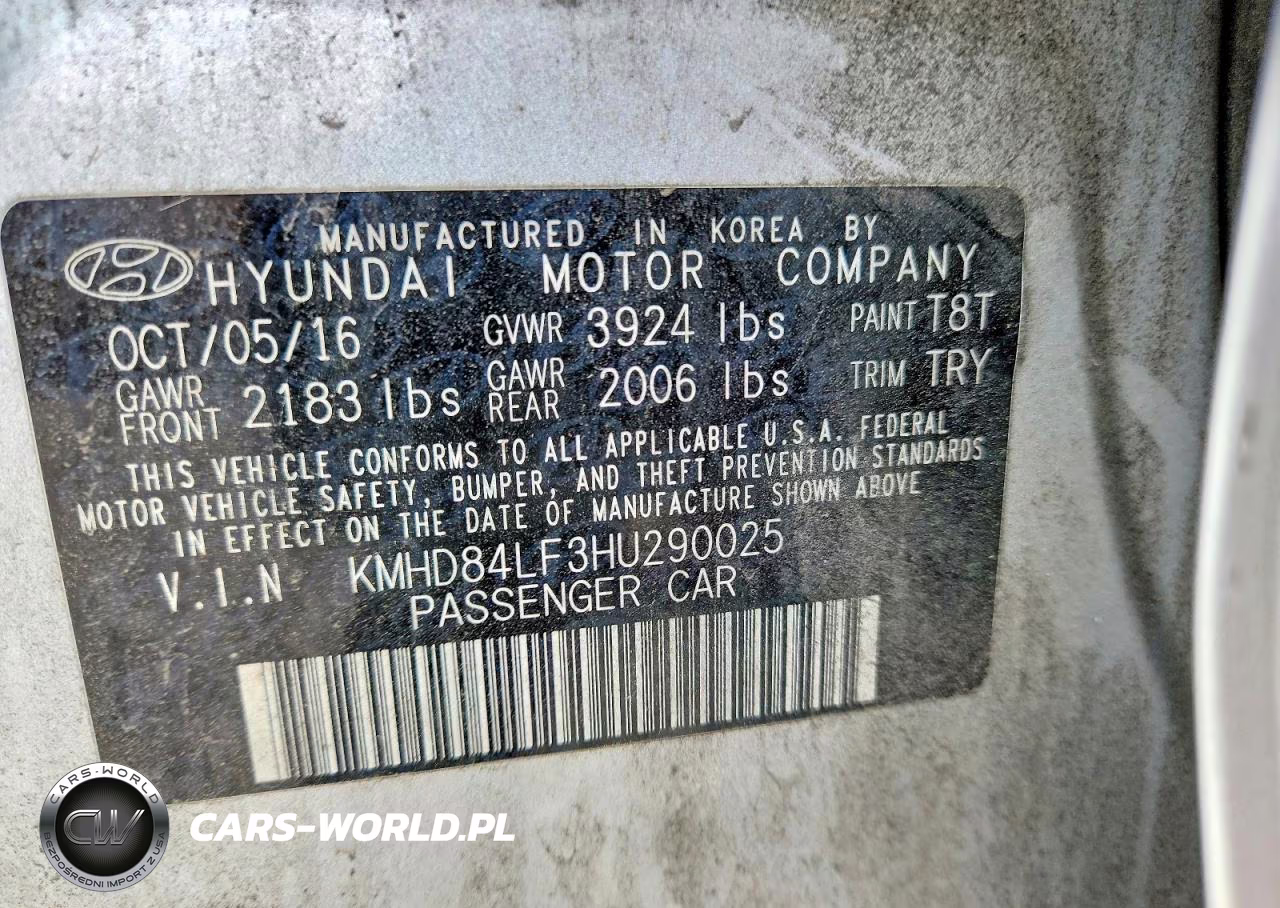 2017 Hyundai Elantra Limited VIN:KMHD84LF3HU290025 - 12