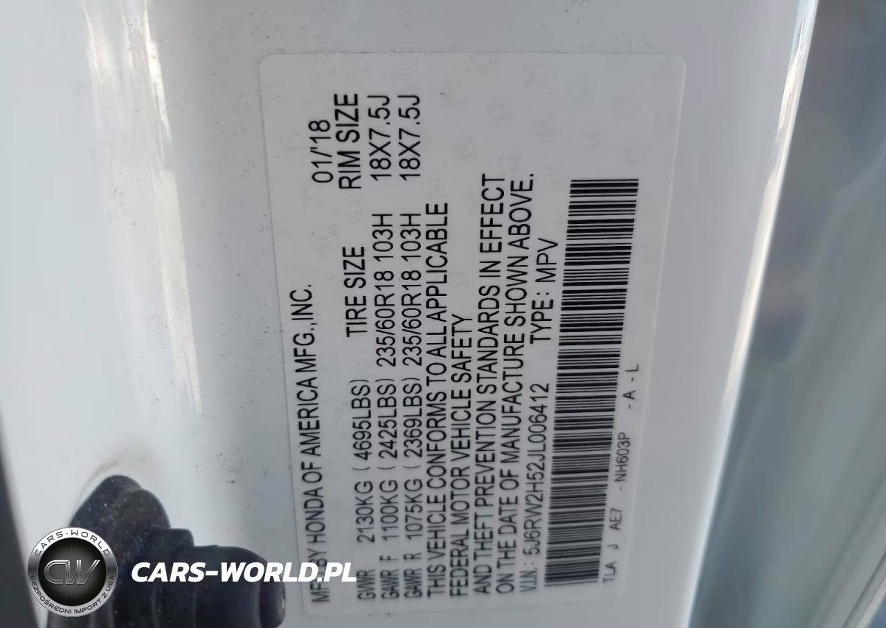 2018 Honda Cr-V Ex VIN:5J6RW2H52JL006412 - 13