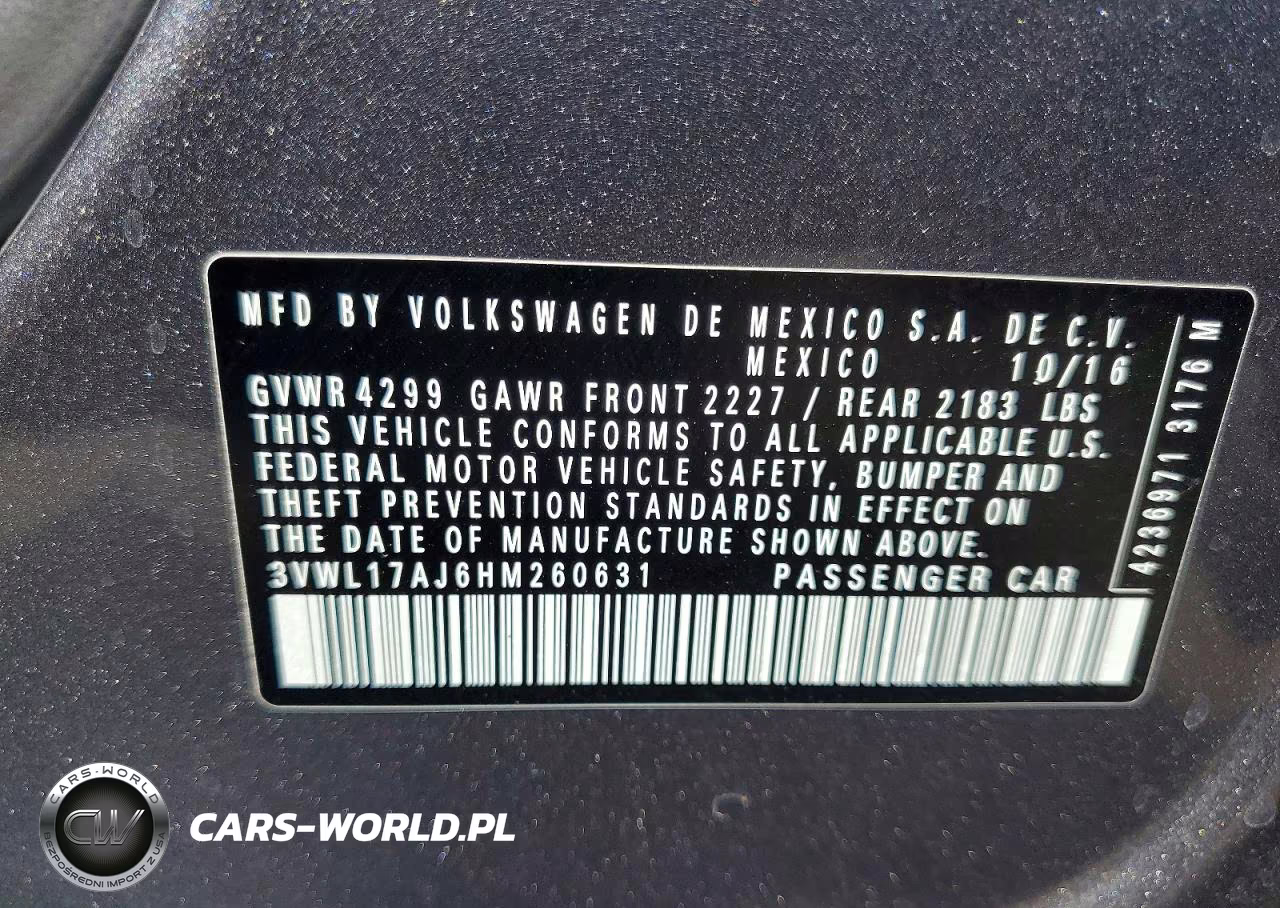 2017 Volkswagen Jetta Sel VIN:3VWL17AJ6HM260631 - 12