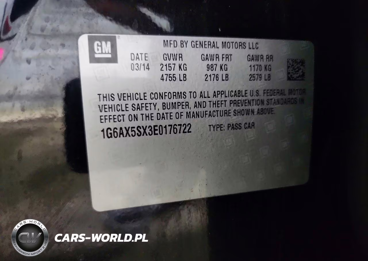 2014 Cadillac Cts Luxury Collection VIN:1G6AX5SX3E0176722 - 12