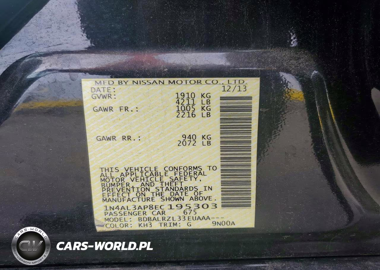 2014 Nissan Altima 2.5 S VIN:1N4AL3AP8EC195303 - 12