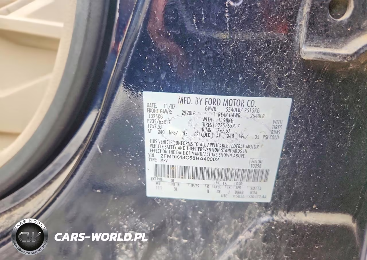 2008 Ford Edge Sel VIN:2FMDK48C58BA40002 - 13
