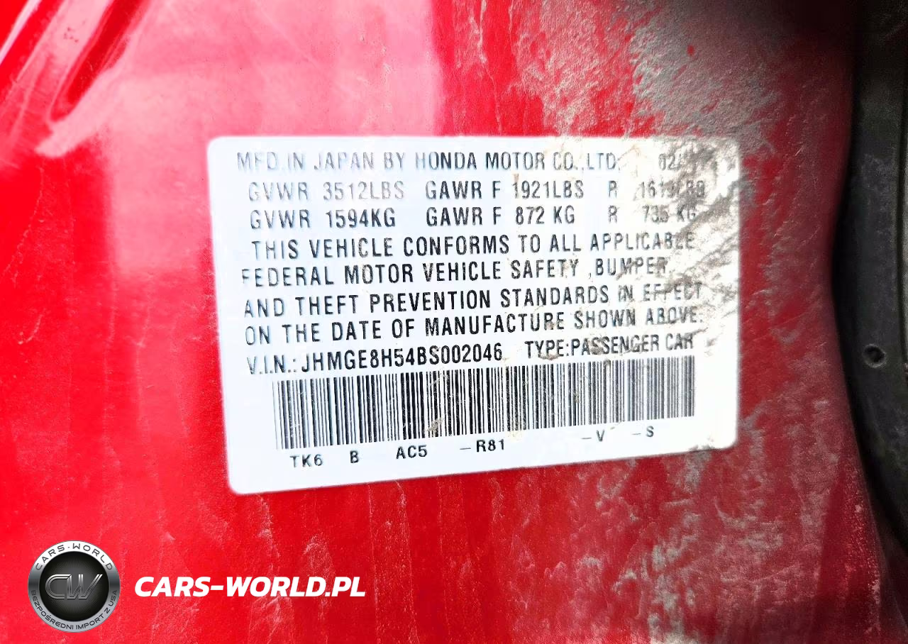 2011 Honda Fit Sport VIN:JHMGE8H54BS002046 - 12