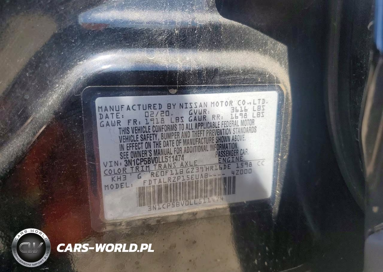 2020 Nissan Kicks S VIN:3N1CP5BV0LL511474 - 13