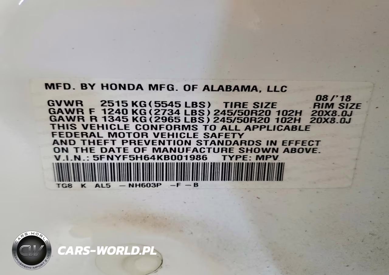 2019 Honda Pilot Touring VIN:5FNYF5H64KB001986 - 13