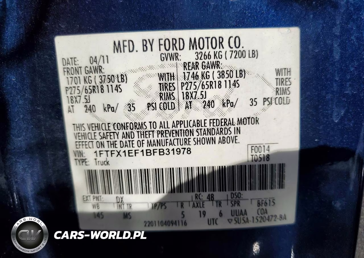 2011 Ford F150 Super Cab VIN:1FTFX1EF1BFB31978 - 12