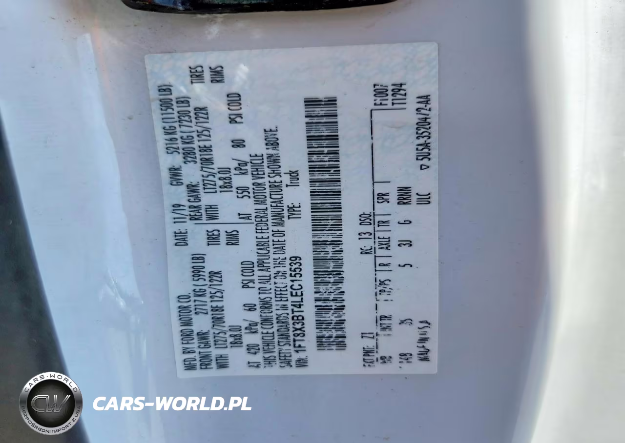 2020 Ford F350 Super Duty VIN:1FT8X3BT4LEC15539 - 12