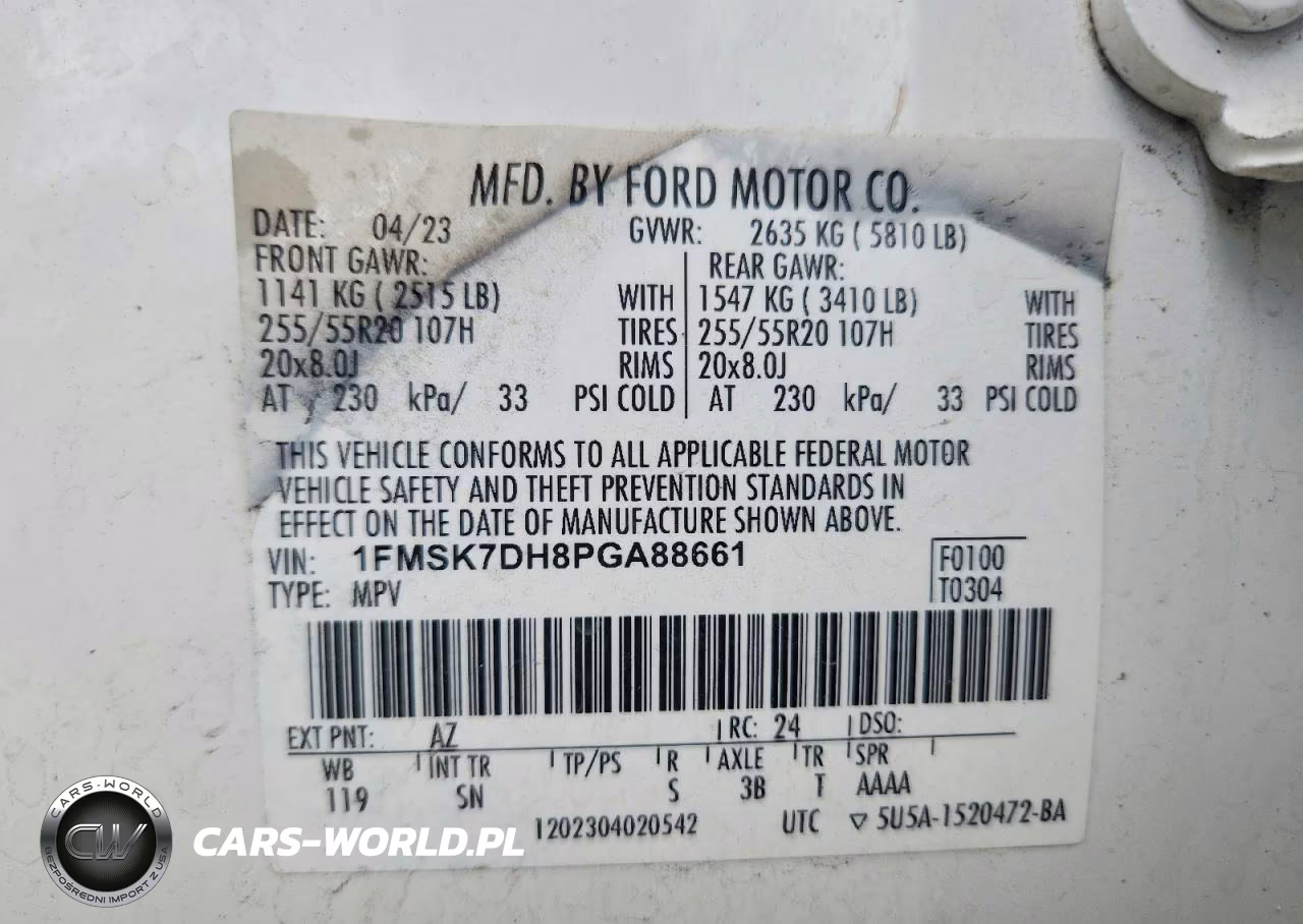 2023 Ford Explorer Xlt VIN:1FMSK7DH8PGA88661 - 14
