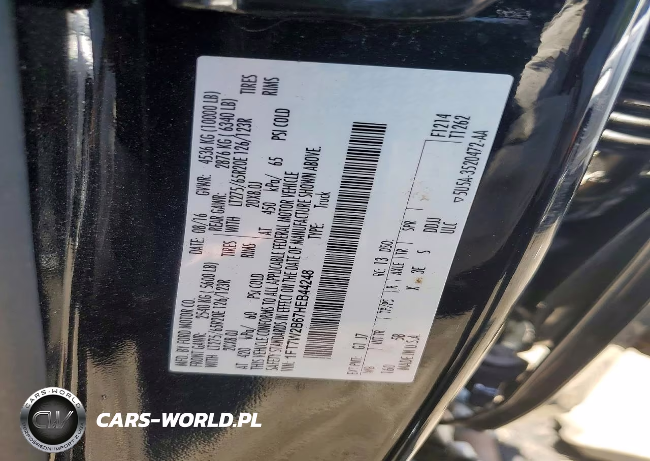 2017 Ford F250 Super Duty VIN:1FT7W2B67HEB44248 - 12