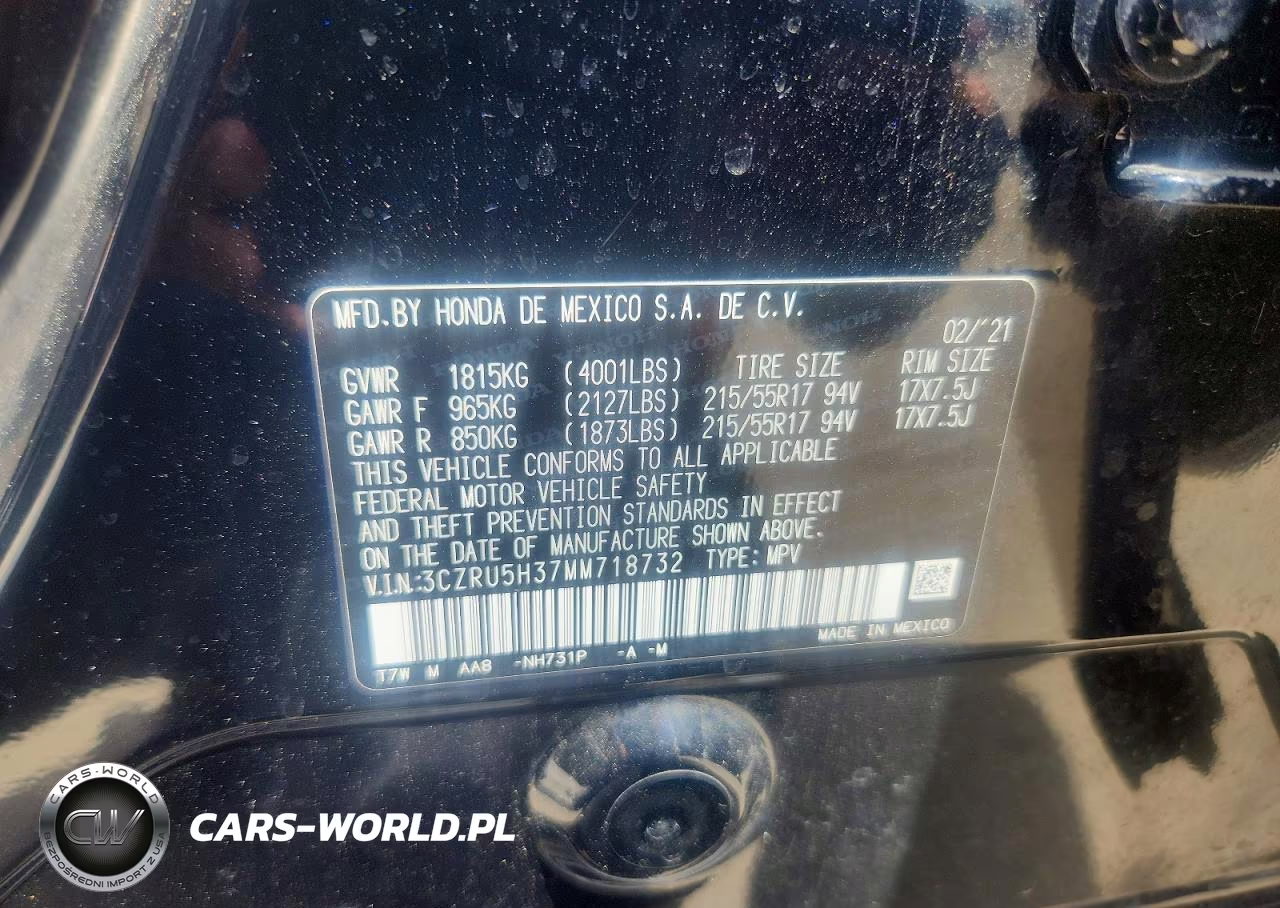 2021 Honda Hr-V Lx VIN:3CZRU5H37MM718732 - 14