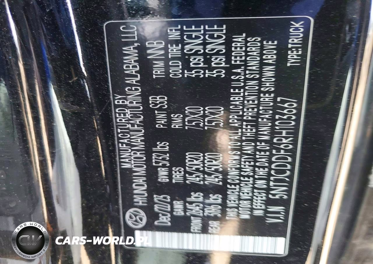 2024 Hyundai Santa Cruz Night VIN:5NTJCDDF6RH103667 - 12