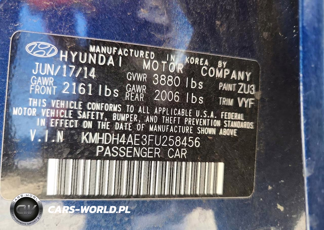 2015 Hyundai Elantra Limited VIN:KMHDH4AE3FU258456 - 13